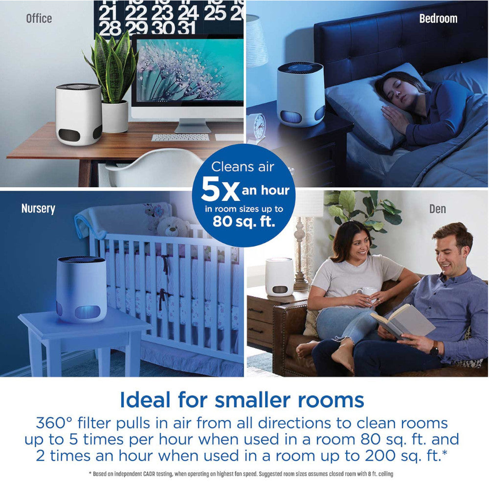 Purificateur d'air de table intelligent CLOROX 11021 avec filtre HEPA véritable et Alexa