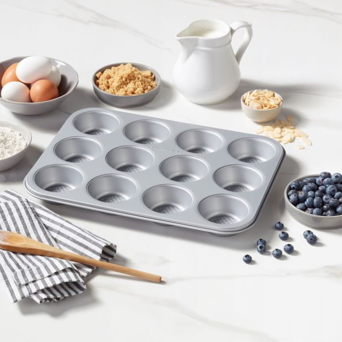 STARFRIT 34805 The Rock WAVE 12PC Muffin Tray 13.8" x 10.5" Carbon Steel