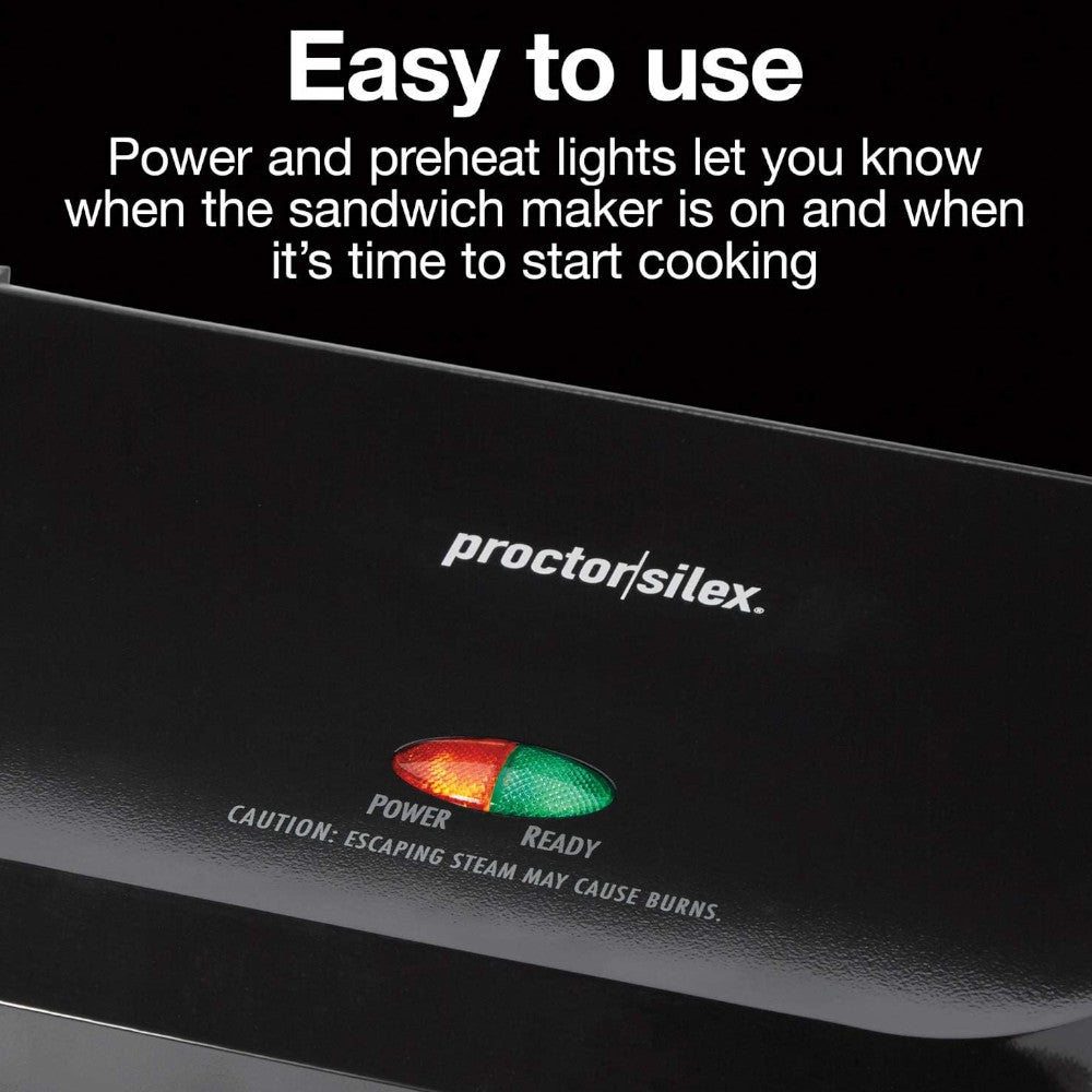 PROCTOR SILEX 25440PSC Presse à panini 4 portions, machine à sandwich et gril intérieur compact