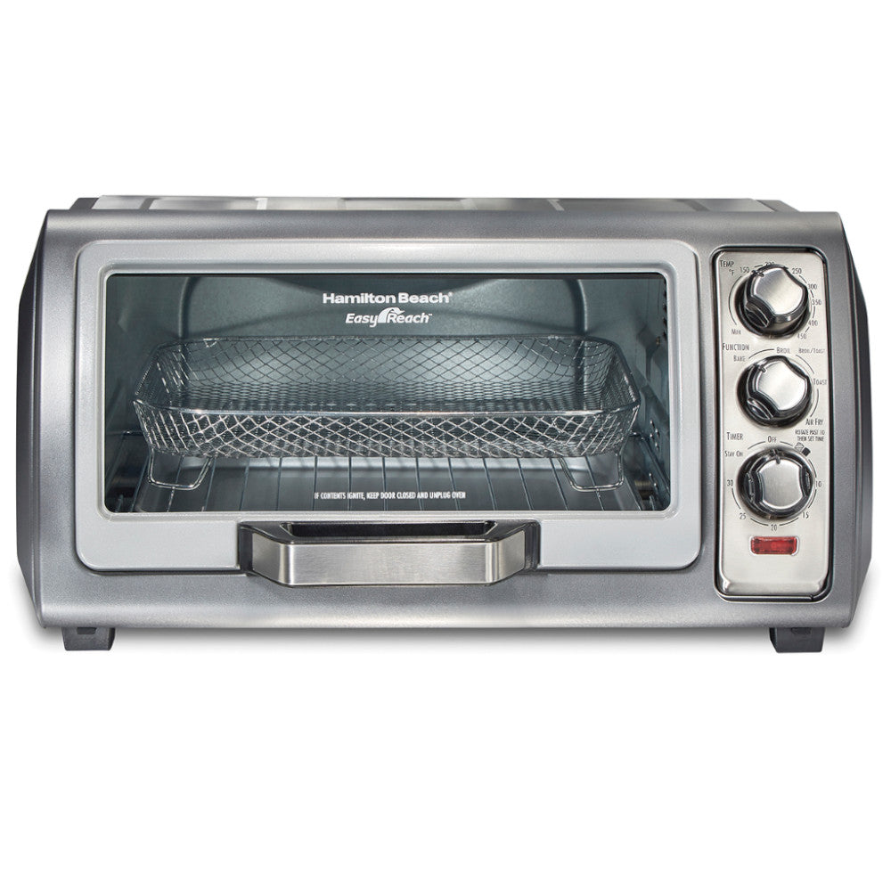 HAMILTON BEACH 31523C Easy Reach Sure-Crisp Air Fryer Toaster Oven - Factory serviced with Home Essentials warranty