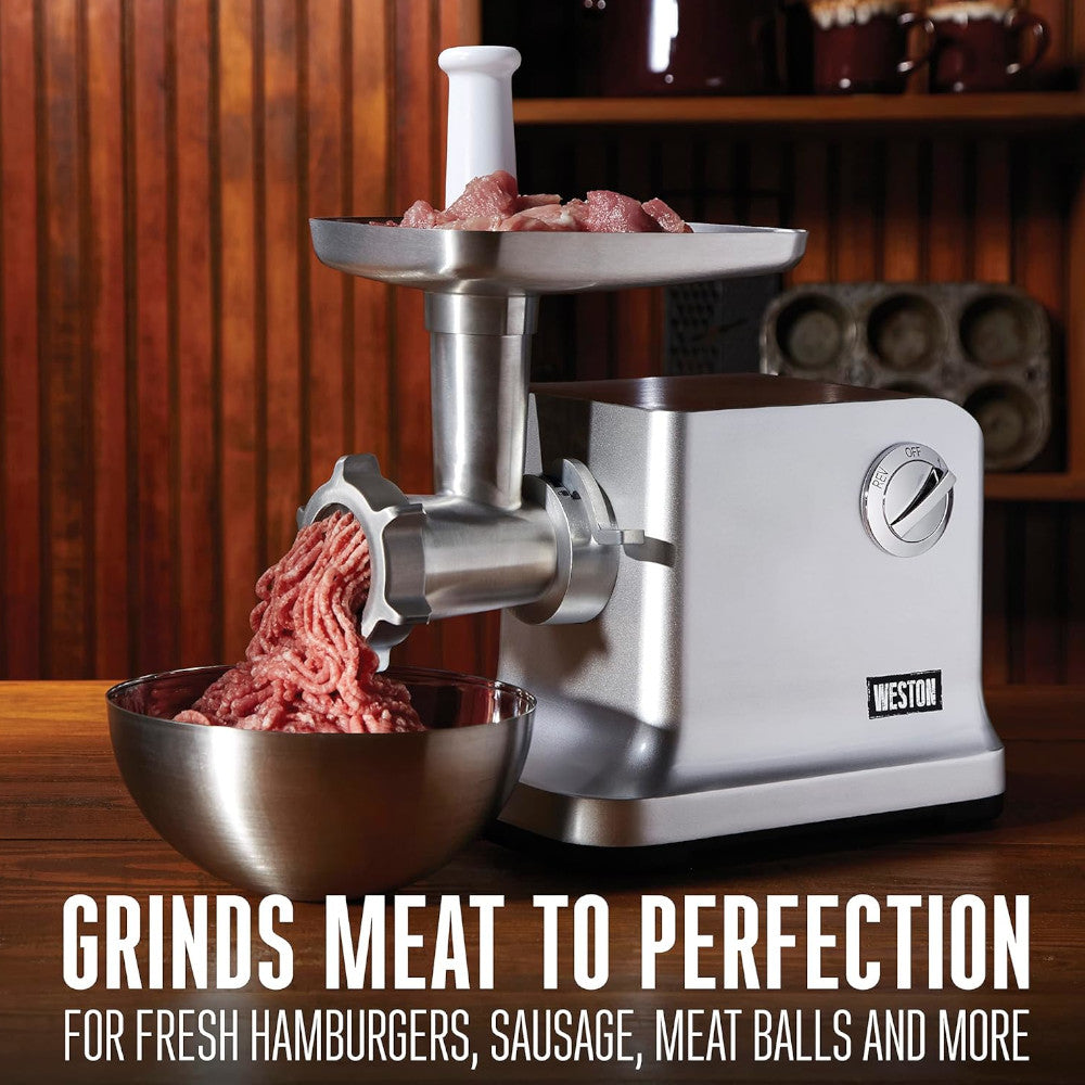 WESTON 33-1301-W #12 Hachoir à viande électrique et poussoir à saucisses