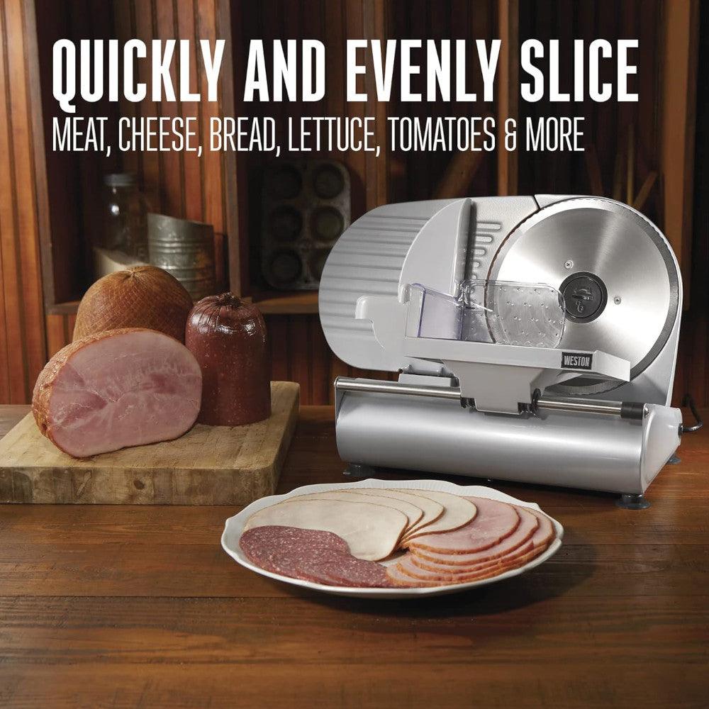 WESTON 61-0901-W Heavy Duty 9" Food Slicer - Refurbished with Home Essentials Warranty