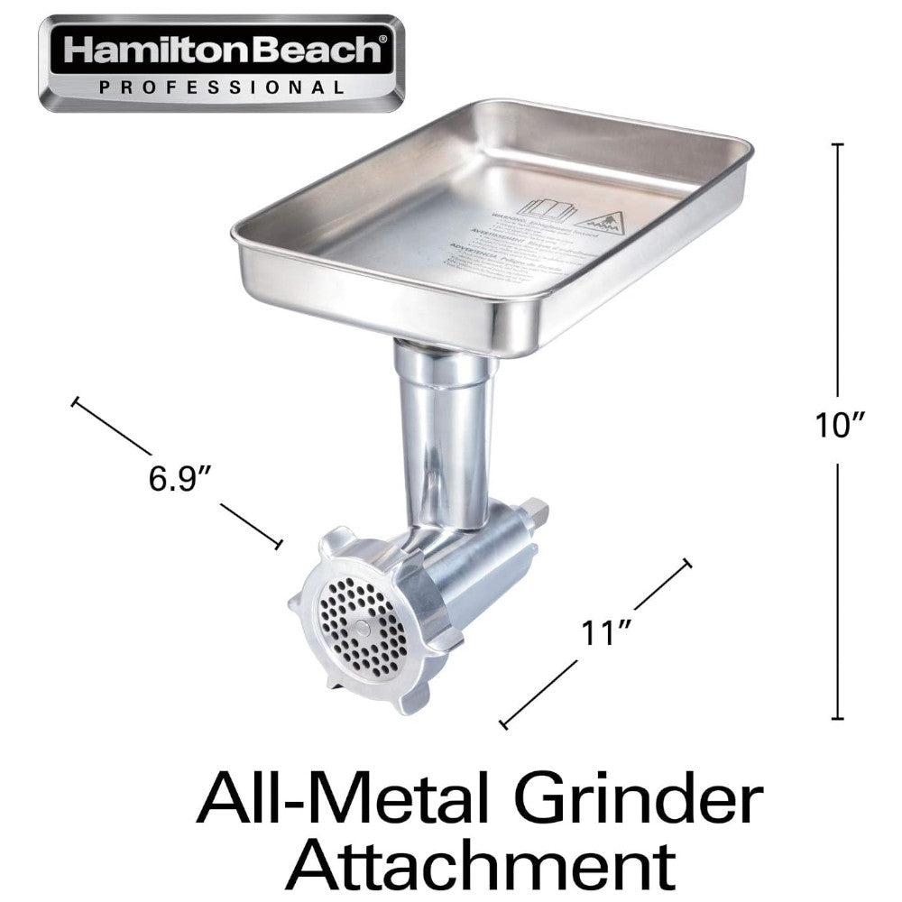 Accessoire hachoir à viande et aliments tout métal pour robot pâtissier professionnel HAMILTON BEACH