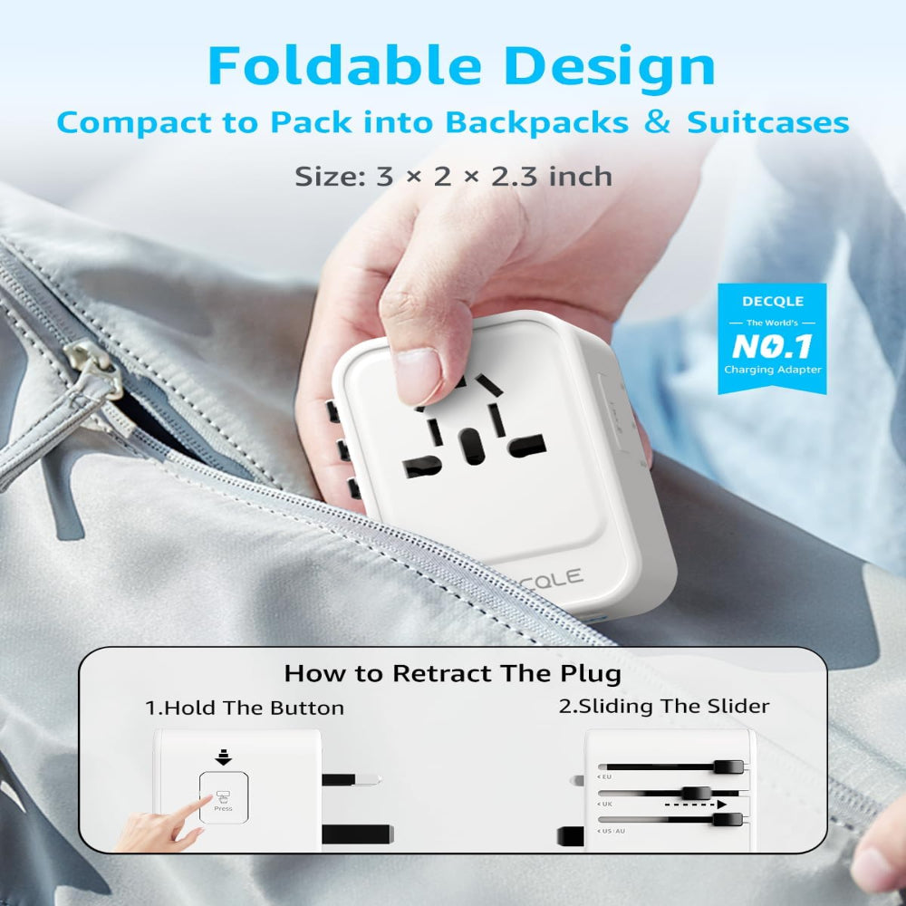 Adaptateur de voyage universel DECQLE DQZ8 45 W