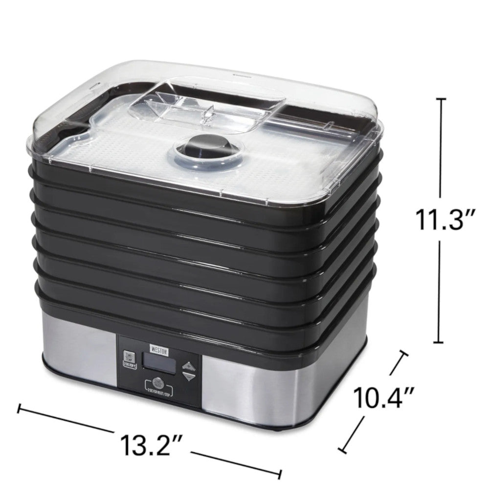 WESTON 75-0401-W 6 Tray Digital Food Dehydrator  - Factory serviced with Home Essentials warranty