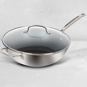 CUISINART 77IEL26-30HNSCC 12" POÊLE À SAUTER/WOK EN ACIER INOXYDABLE ANTIADHÉSIF Éternel AVEC COUVERCLE