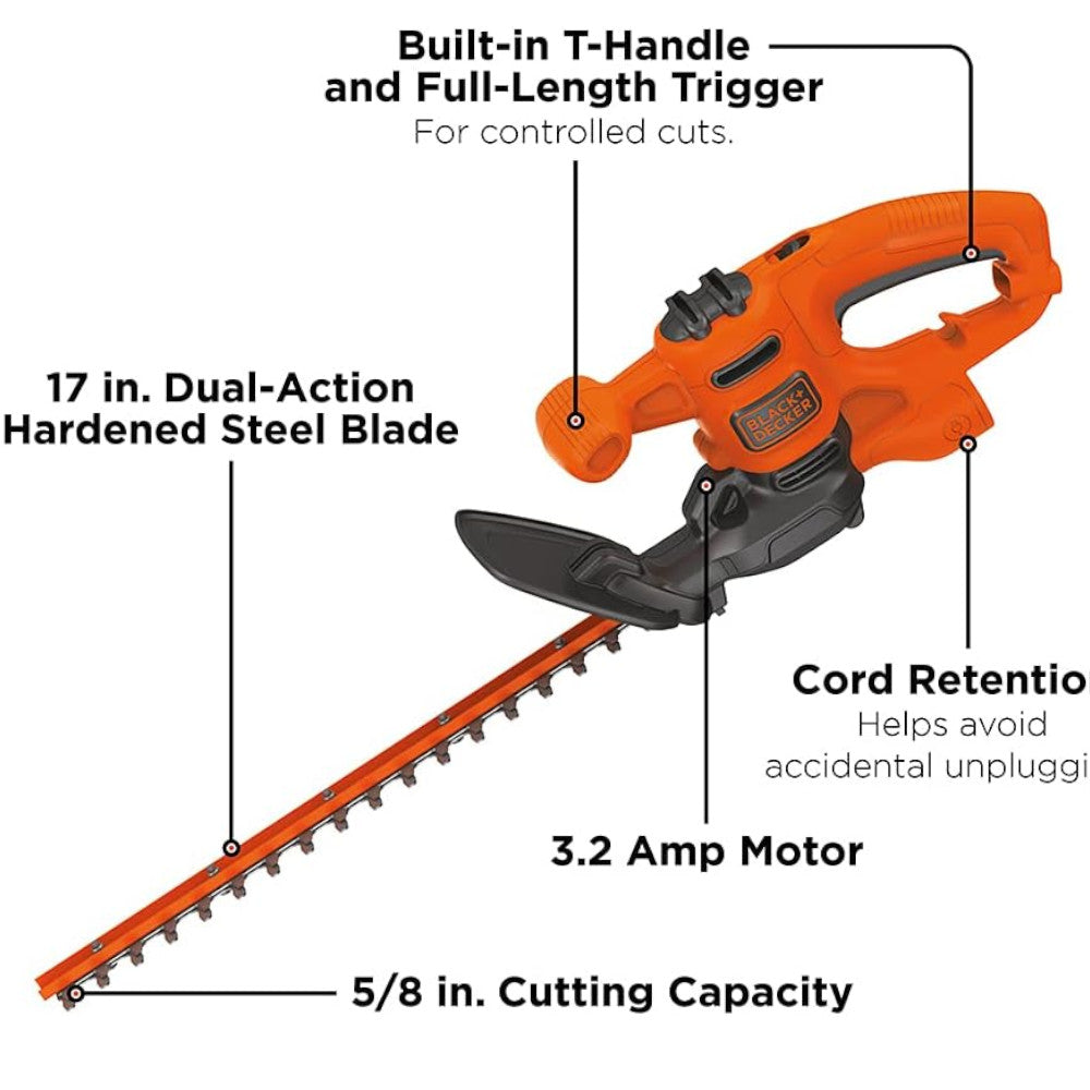 Taille-haie électrique BLACK+DECKER, 17 pouces - BEHT150