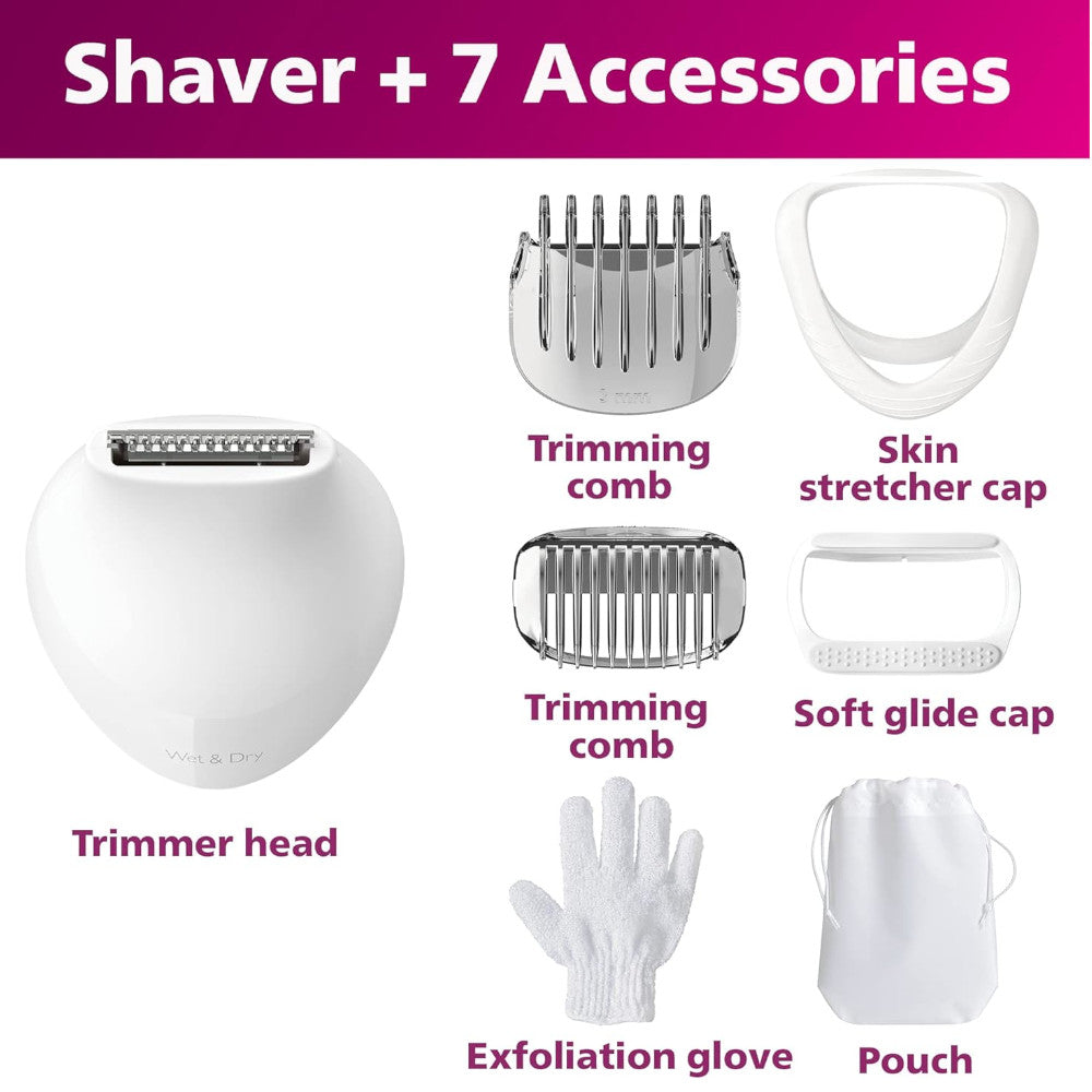 PHILIPS BRL146/00 Lady Shaver Series 6000 Cordless Shaver with Wet and Dry Use
