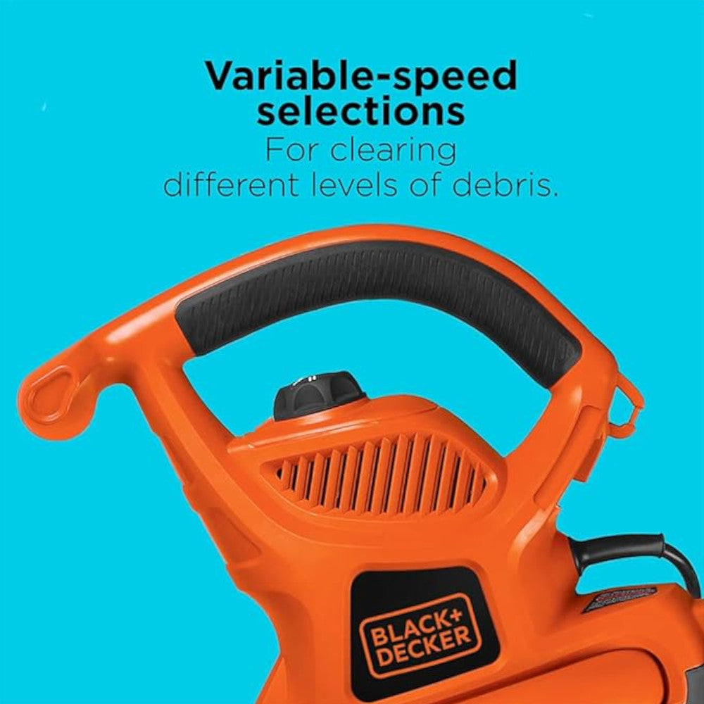 Souffleur de feuilles électrique 3 en 1 BLACK+DECKER BV6600 - Remis à neuf avec garantie complète du fabricant