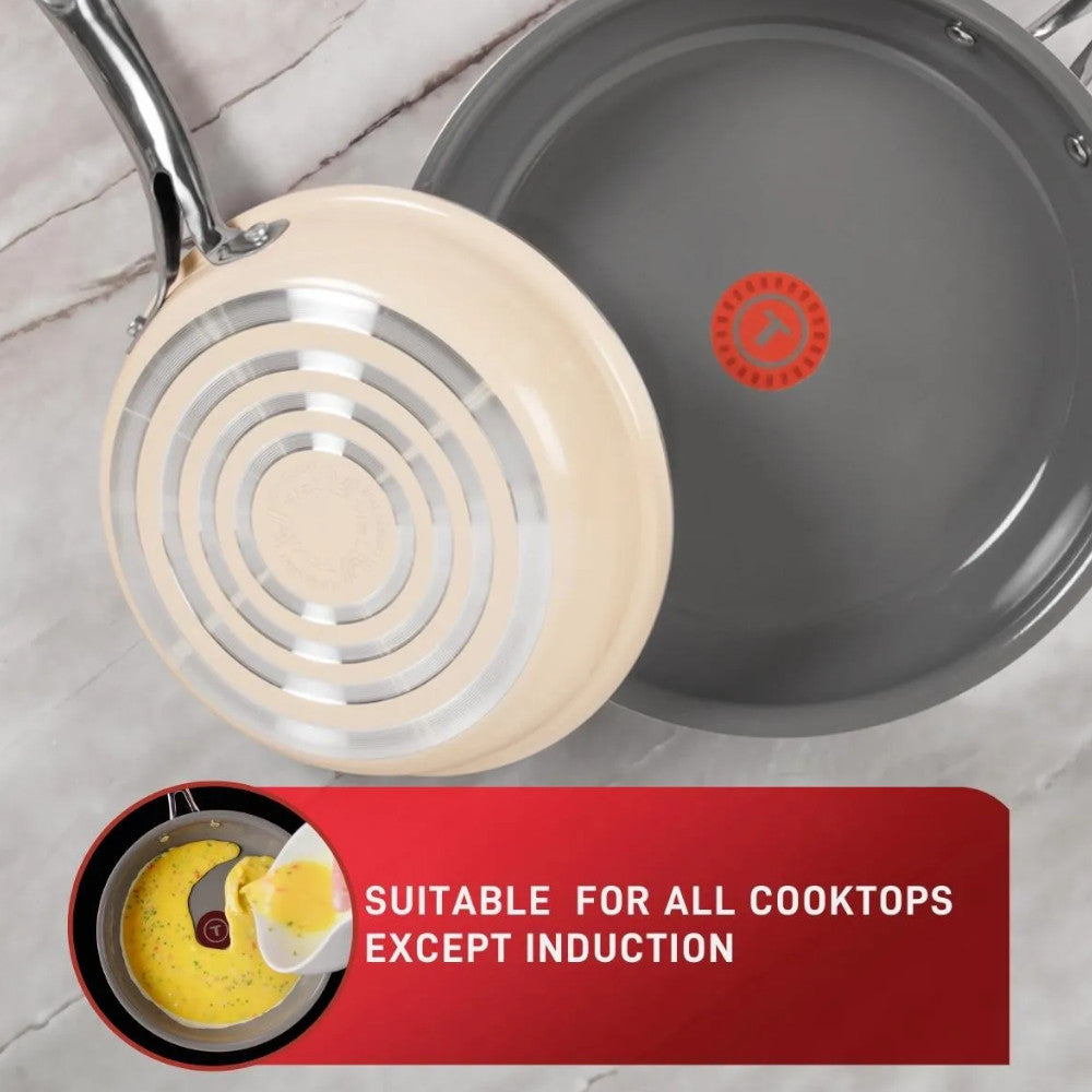Batterie de cuisine antiadhésive en céramique Excellence C472SA74 de T-FAL, 10 pièces - Emballage défectueux avec garantie complète