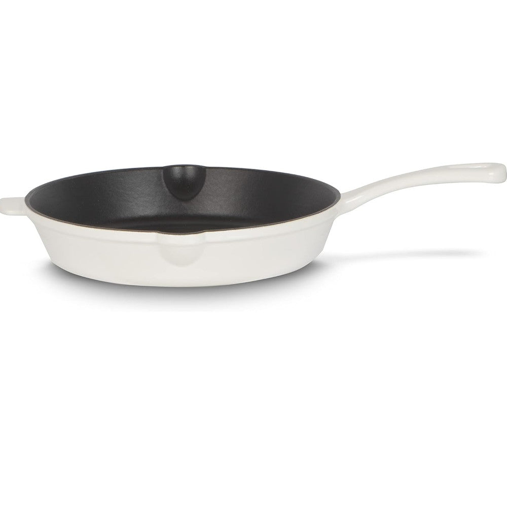 Cuisinart CI22-24PWHC Poêle à frire ronde en fonte de 10 po (25 cm), blanc perle