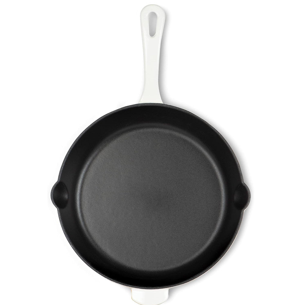 Cuisinart CI22-24PWHC Poêle à frire ronde en fonte de 10 po (25 cm), blanc perle