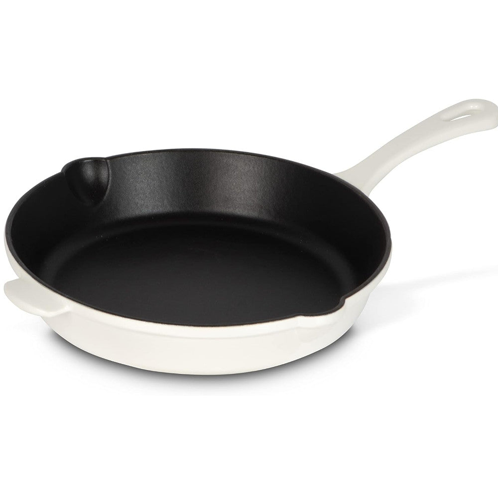 Cuisinart CI22-24PWHC Poêle à frire ronde en fonte de 10 po (25 cm), blanc perle