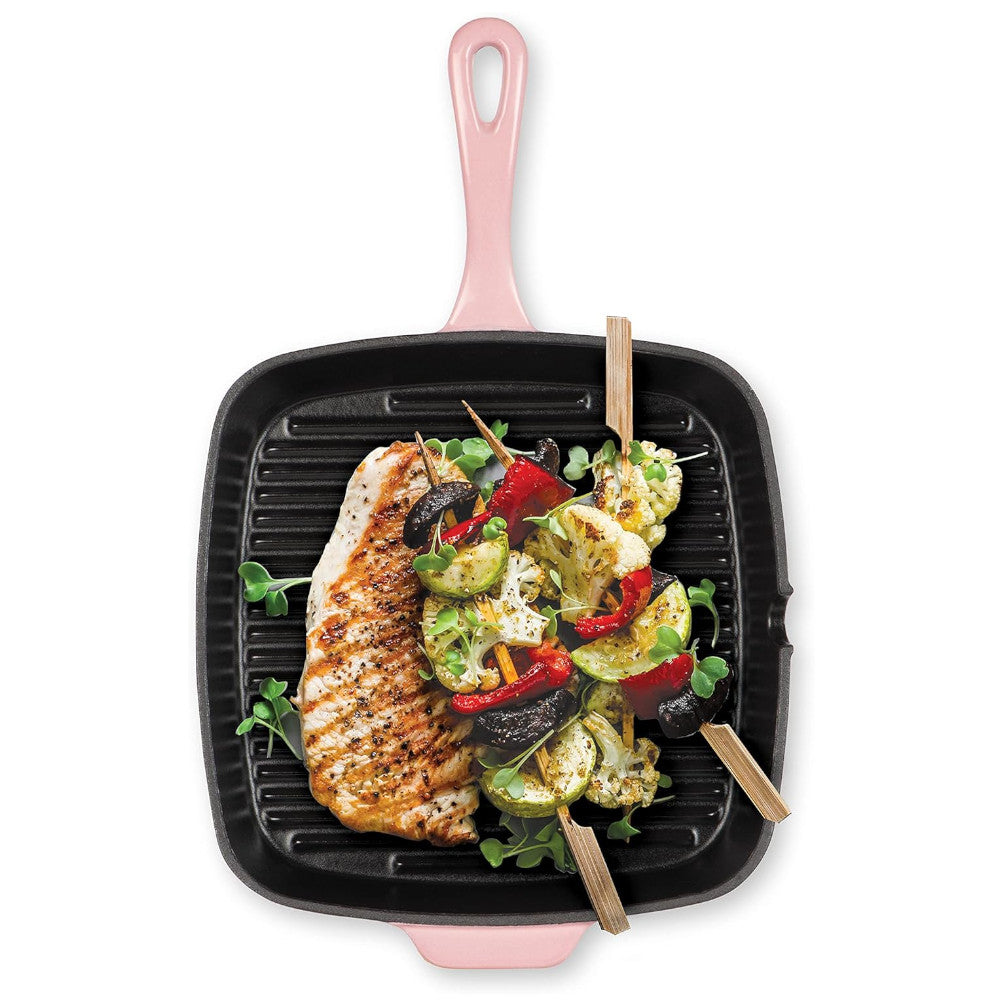 CUISINART CI30-23HRPKC Poêle à griller carrée en fonte rose rosé