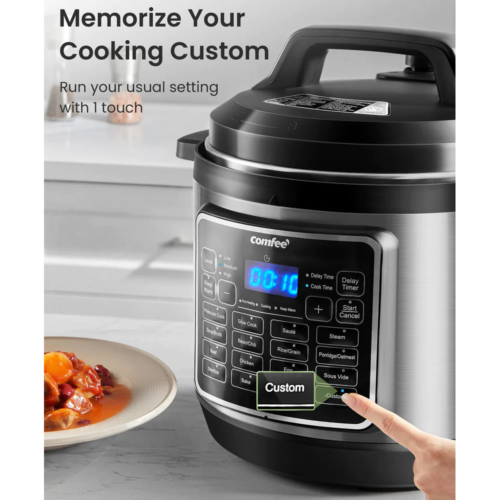 Autocuiseur électrique COMFEE CPC80D7ASB 8 Qt - Emballage défectueux avec garantie complète 