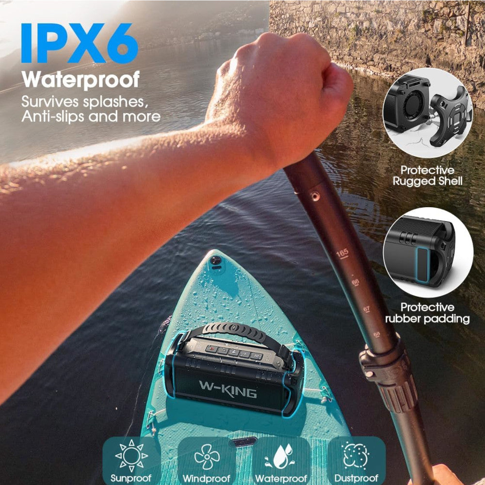 Haut-parleur Bluetooth W-KING D8MINI-1 Haut-parleurs portables puissants sans fil étanches