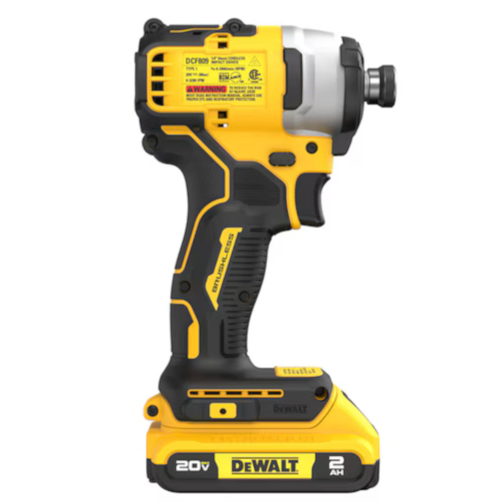 Kit de visseuse à chocs compacte sans fil DEWALT DCF809D1 ATOMIC™ 20V MAX* (1/4 po) - Remis à neuf avec garantie Dewalt