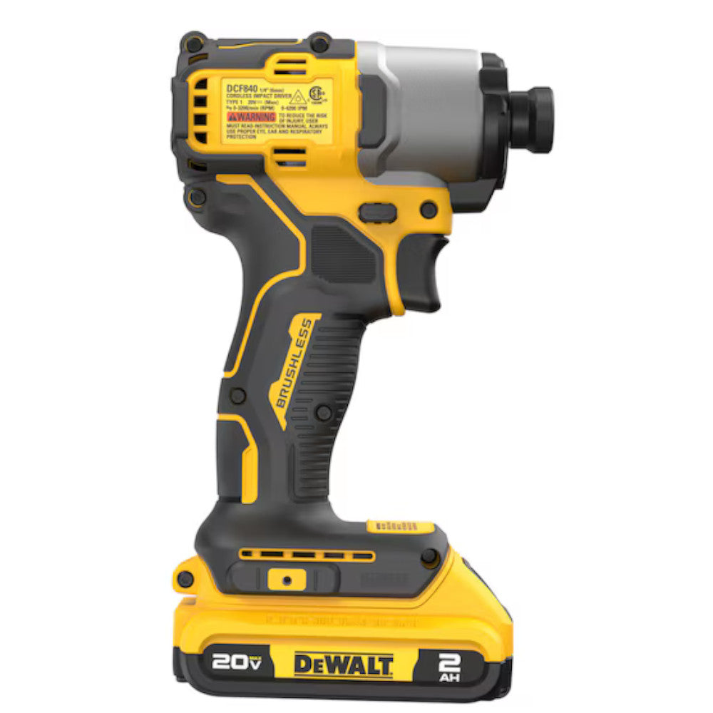 DEWALT DCF840D1 20V MAX* 1/4 in. Brushless Cordless Impact Driver Kit - Refurbished with Dewalt Warranty