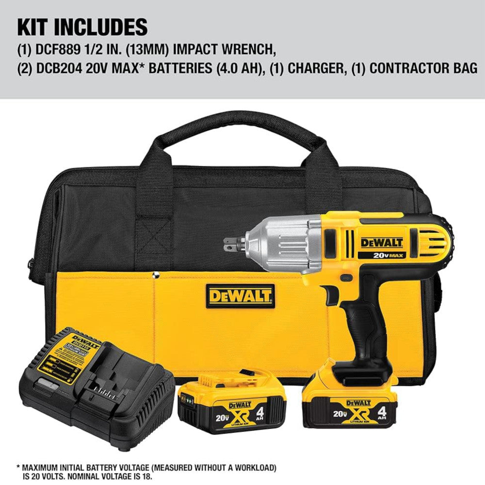 DEWALT Clé à chocs à couple élevé 1/2 pouce MAX Lithium Ion 20 volts - Reconditionnée avec la garantie Dewalt - DCF889M2