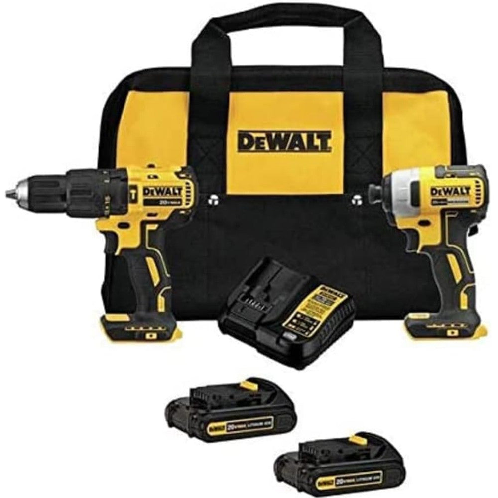 DEWALT DCK276C2 0V MAX* Kit perceuse/visseuse à percussion sans fil 1/2 po et tournevis à percussion 1/4 po remis à neuf avec garantie Dewalt