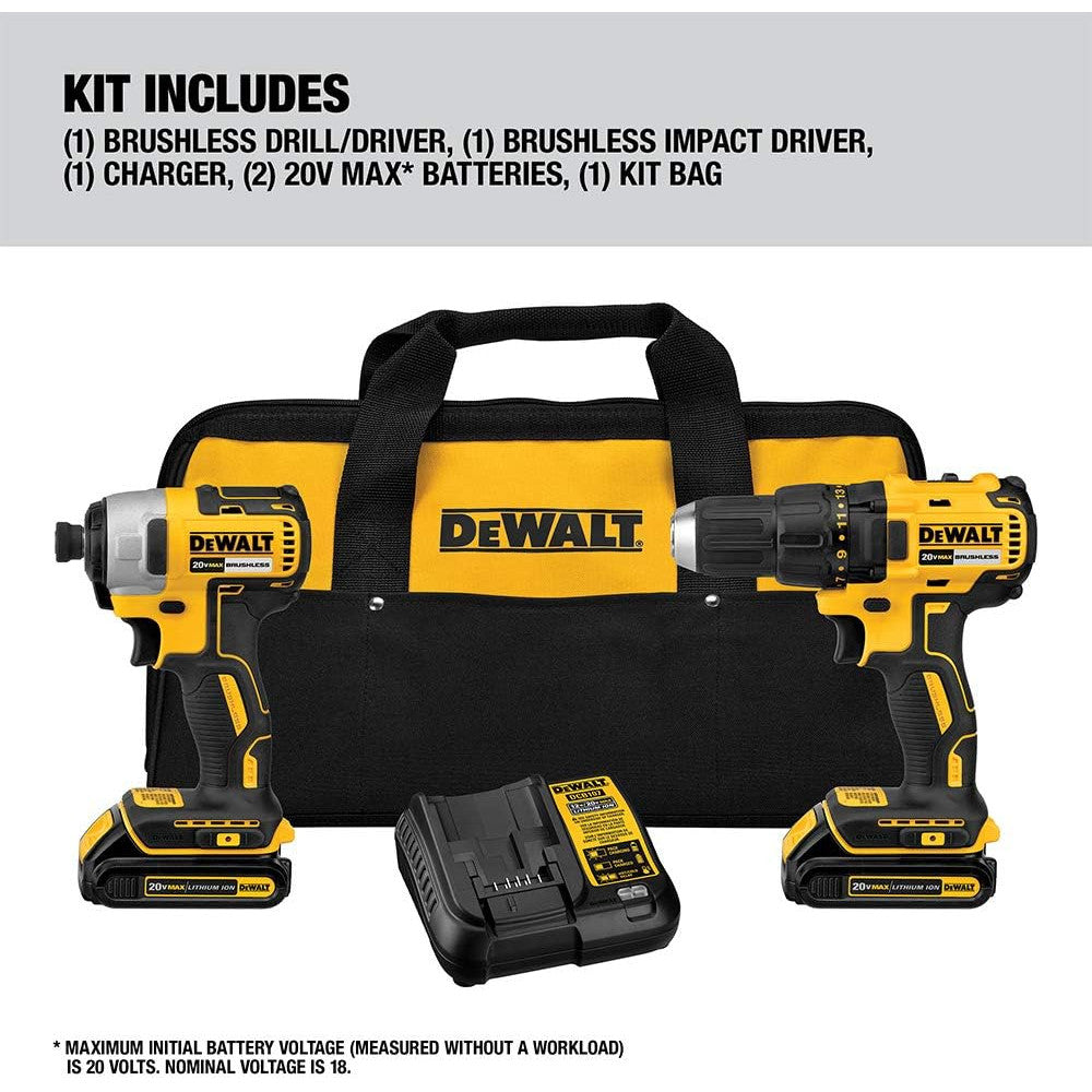 DEWALT Perceuse et visseuse à percussion sans fil 20 V MAX*, kit combiné d'outils électriques - Remis à neuf avec garantie Dewalt - DCK277C2