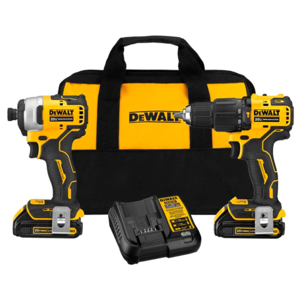 DEWALT DCK279C2 Atomic 20V Max Kit combiné perceuse/visseuse à percussion et tournevis à percussion sans balais remis à neuf avec garantie Dewalt