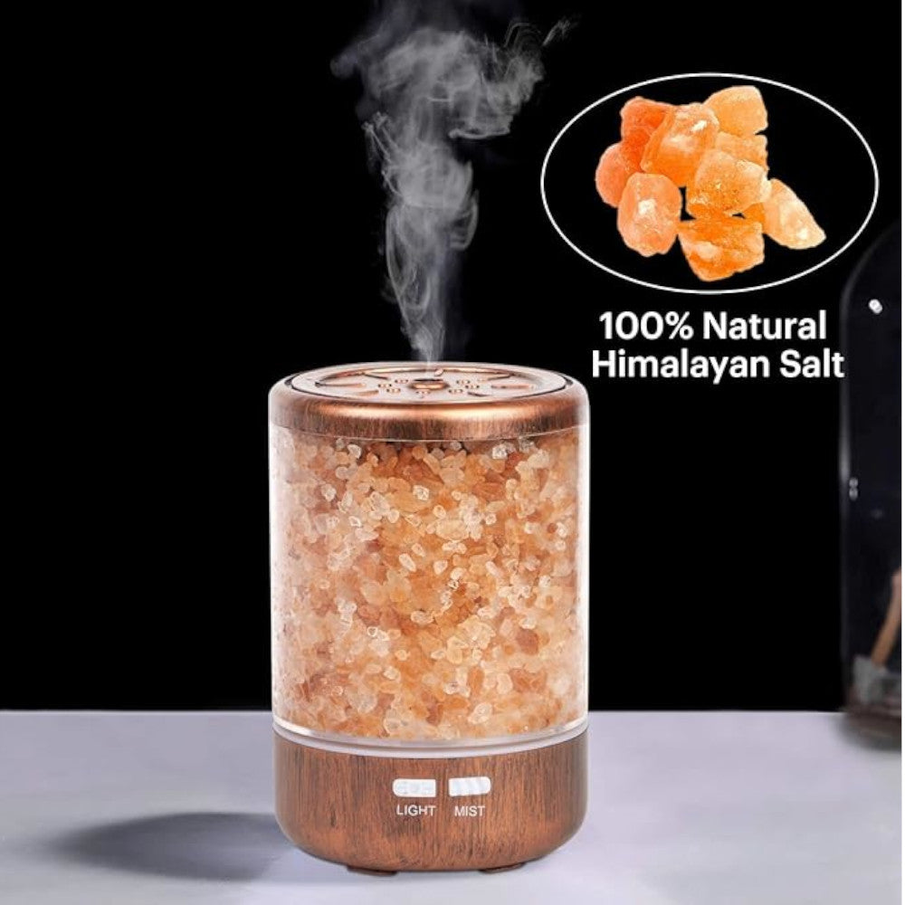 Diffuseur d'huiles essentielles AUTUMN RAIN Lampe au sel de l'Himalaya Humidificateur à brume fraîche 3 en 1