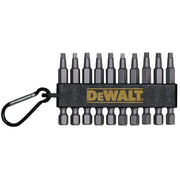DEWALT DW2212CAMXC 2IN. Mixed 10PC Drill/Driver Bits with Carabiner Clip