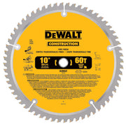 DEWALT DW3106 10 in. 60T Construction Miter/Table Saw Blade