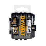 DEWALT DWA2SQ2MI15 MAX IMPACT 2.5-inch #2 Square Bit (15-Piece) with Small Bulk Storage Case