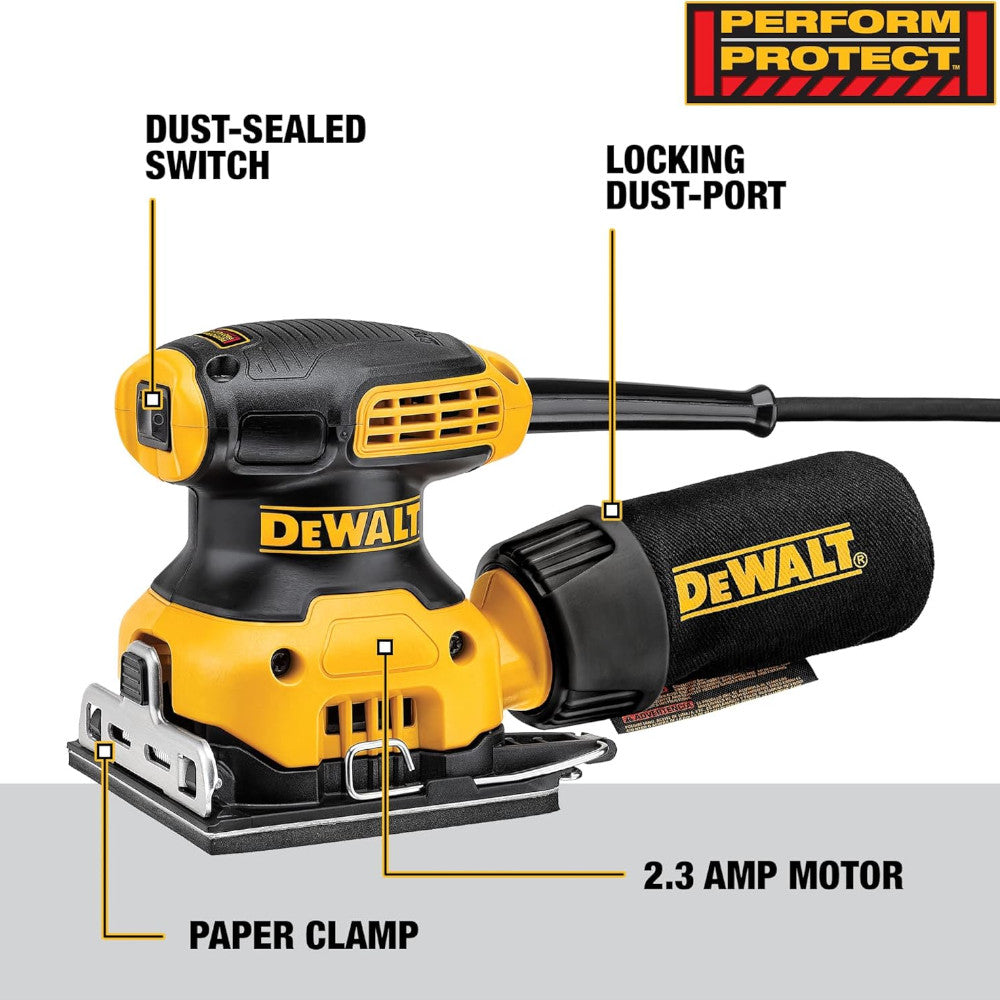 Ponceuse à main DEWALT DWE6411K, 1/4 feuille - Reconditionnée avec garantie Dewalt