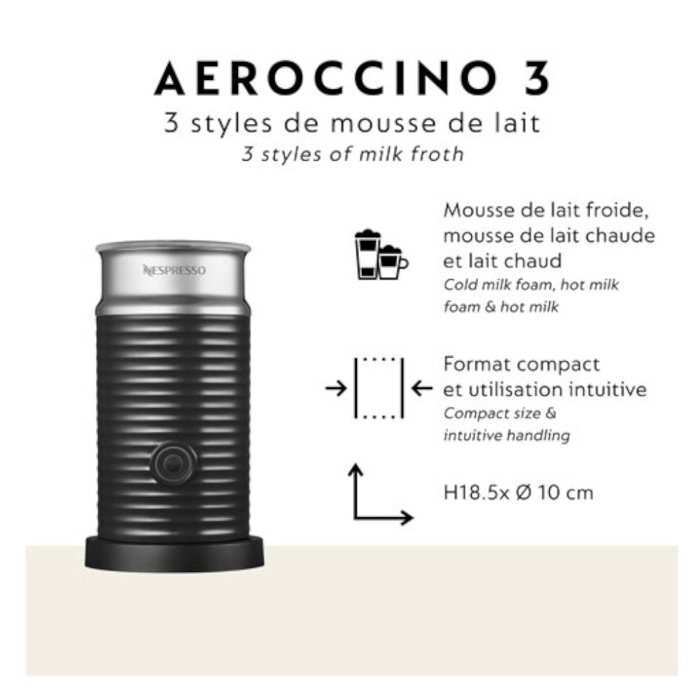 NESPRESSO Vertuo Coffee & Espresso Machine by De'Longhi with Aeroccino Milk Frother - Grey - ENV135GYAECA