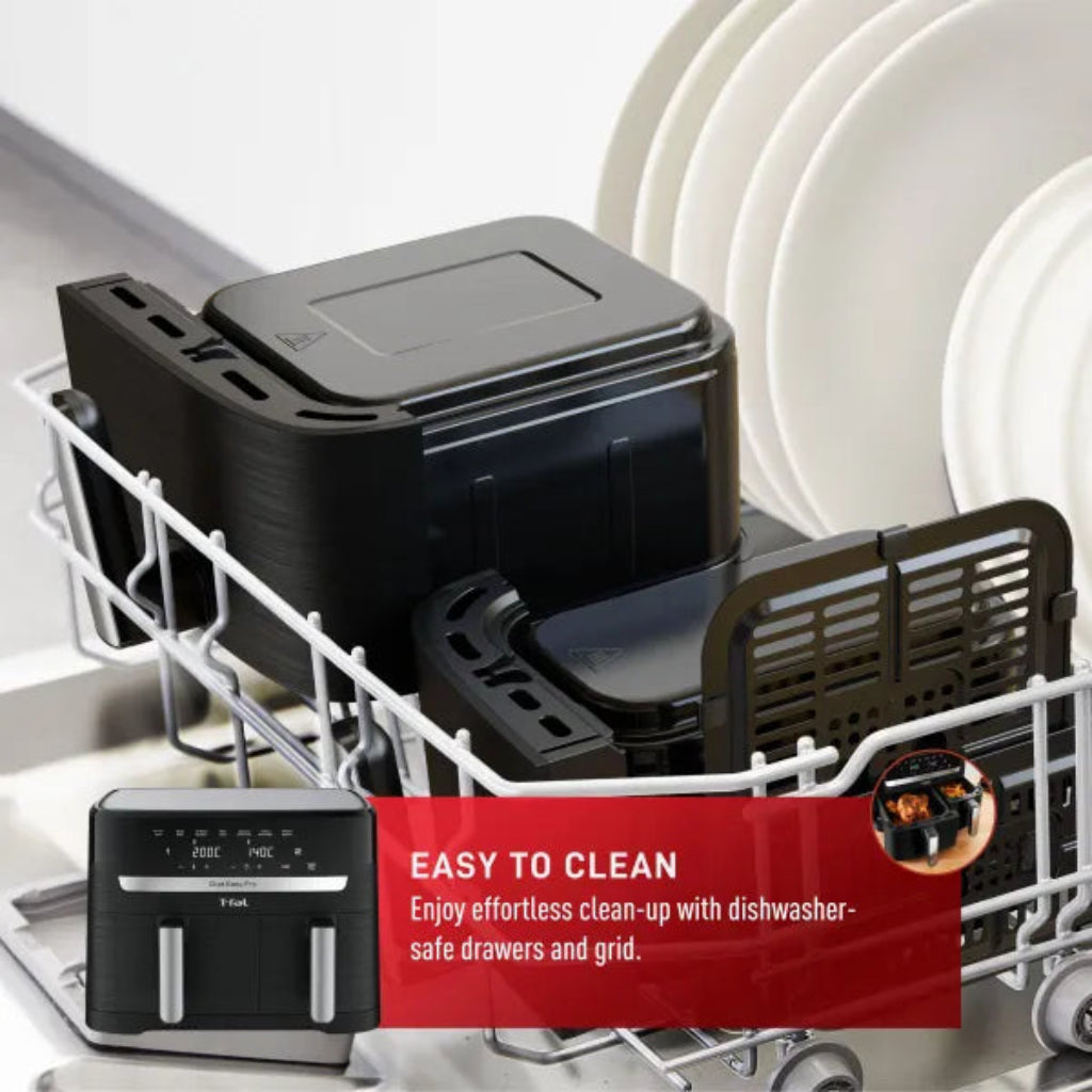 Friteuse à air chaud et grill T-FAL EY901850 Dual Easy Fry - Emballage légèrement abîmé avec garantie complète 