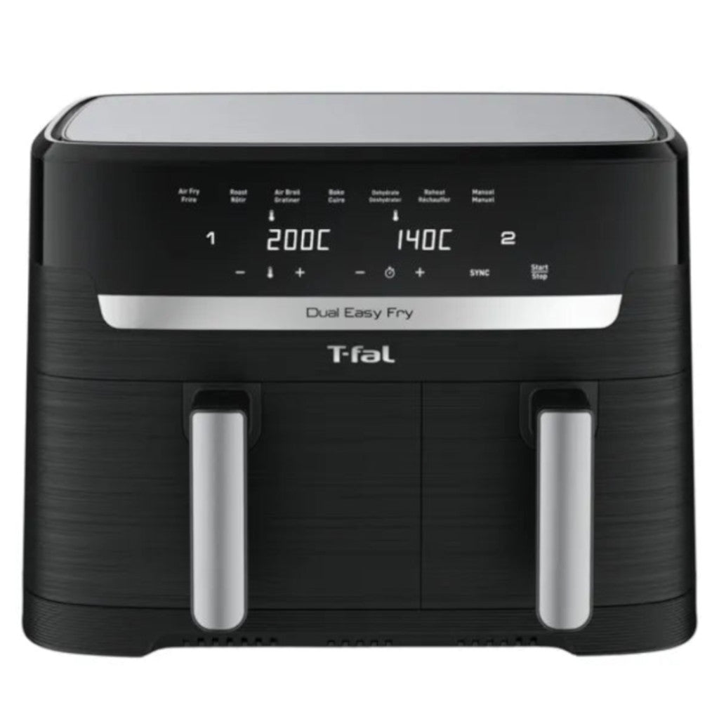 Friteuse à air chaud et grill T-FAL EY901850 Dual Easy Fry - Emballage légèrement abîmé avec garantie complète 