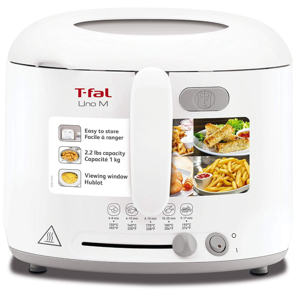 T-FAL FF203150 Uno Compact Deep Fryer White - Blemished package with full warranty