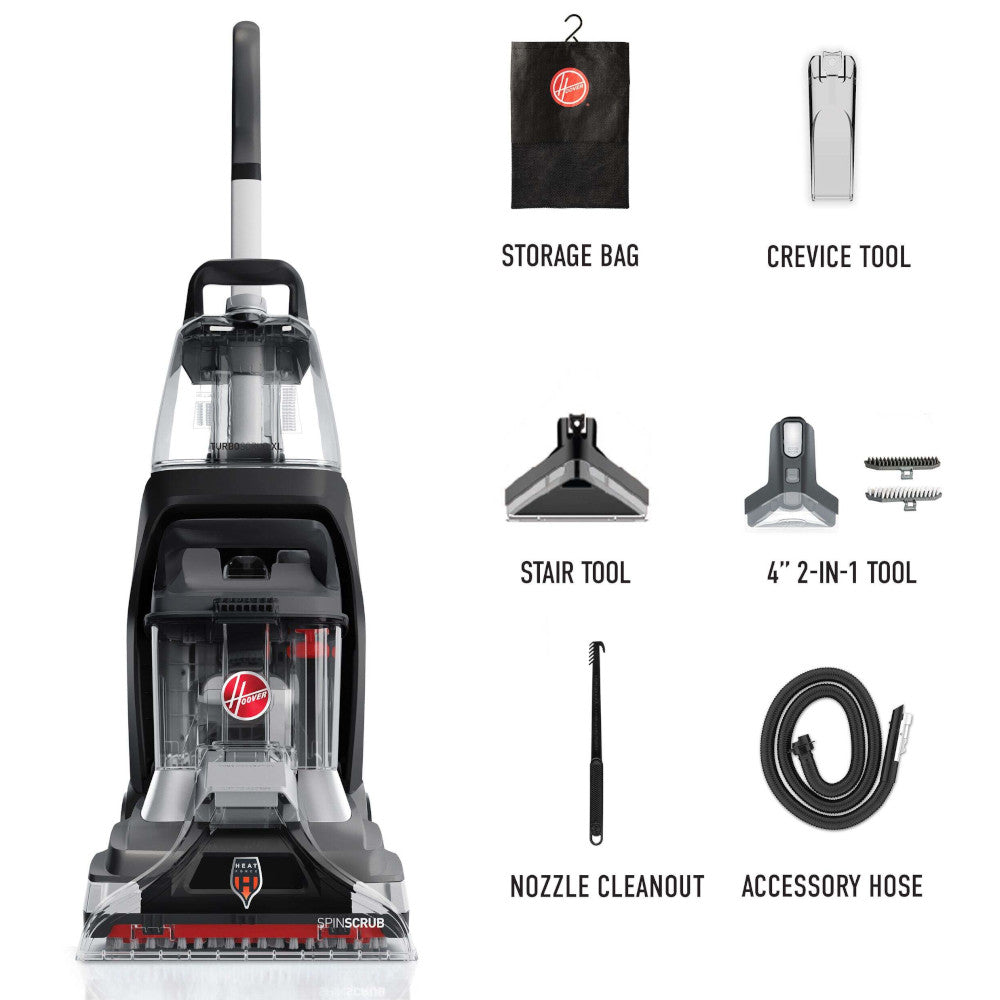 HOOVER FH68040VDI PowerScrub XL Pet Plus Aspirateur vertical filaire pour tapis – Entretenu en usine avec garantie Home Essentials