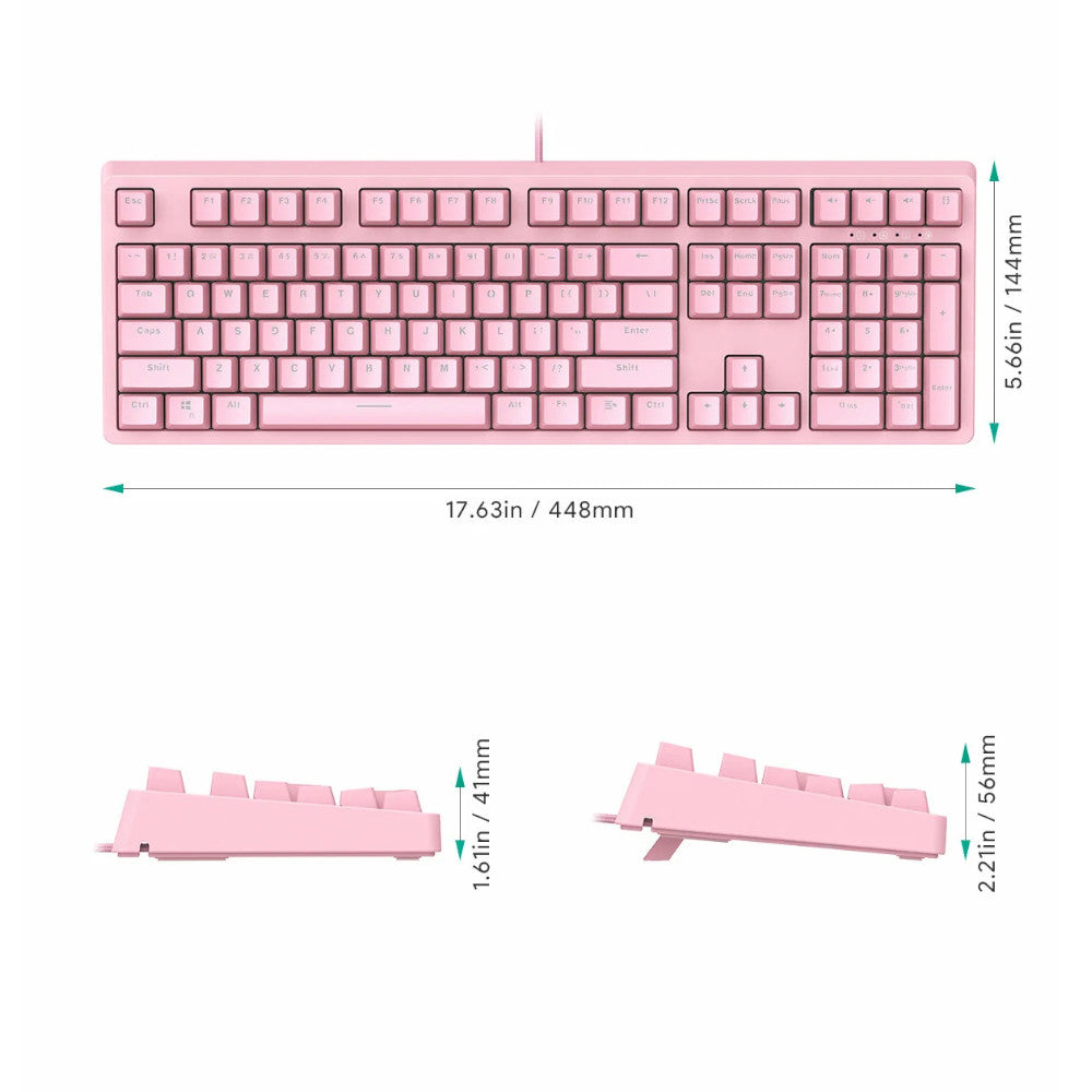 AUKEY G15 Mechanical Gaming Keyboard RGB Pink
