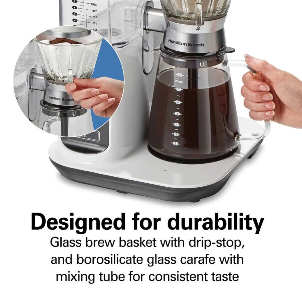 HAMILTON BEACH 46700 Convenient Craft Automatic or Manual Pour Over Coffee Brewer