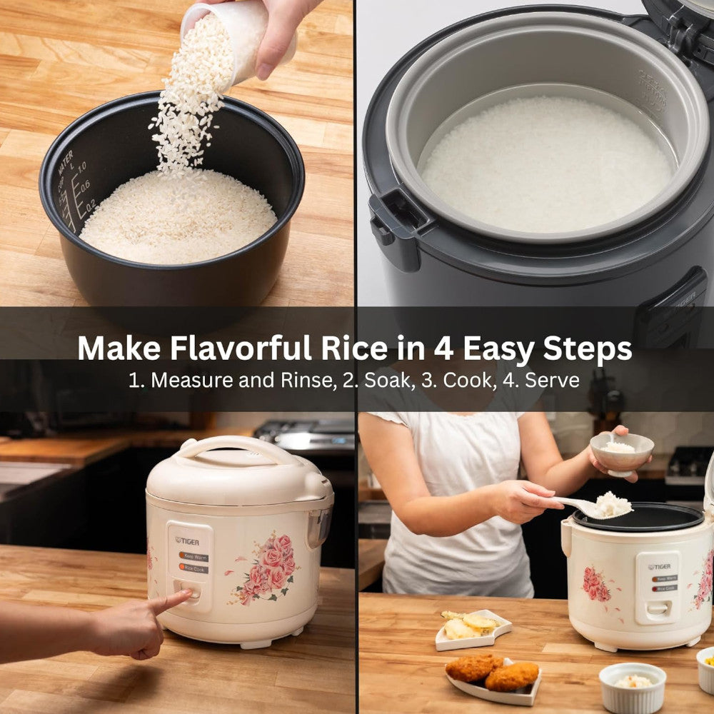 TIGER JAZA18U Conventional Rice Cooker 10 Cup - Factory serviced with Home Essentials warranty