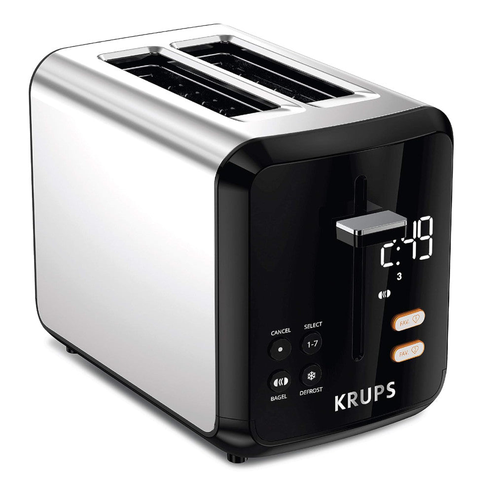 Grille-pain numérique KRUPS KH320D50 My Memory 2 tranches en acier inoxydable