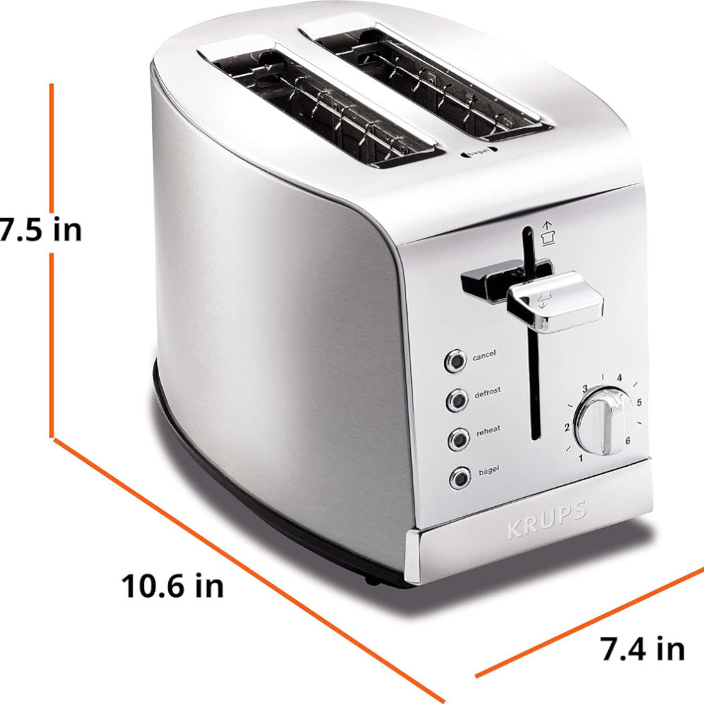 Grille-pain KRUPS KH732D51 2 tranches en acier inoxydable