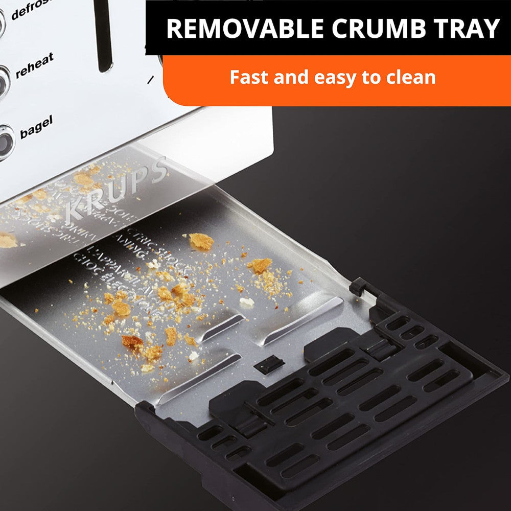Grille-pain KRUPS KH734D51 4 tranches en acier inoxydable
