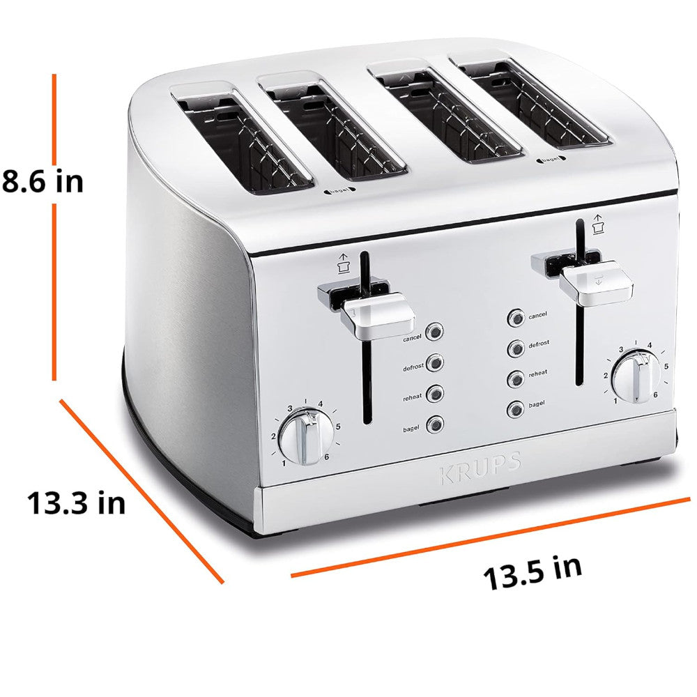 Grille-pain KRUPS KH734D51 4 tranches en acier inoxydable