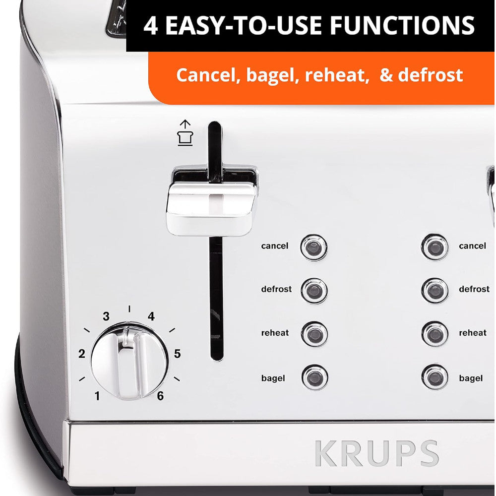 Grille-pain KRUPS KH734D51 4 tranches en acier inoxydable