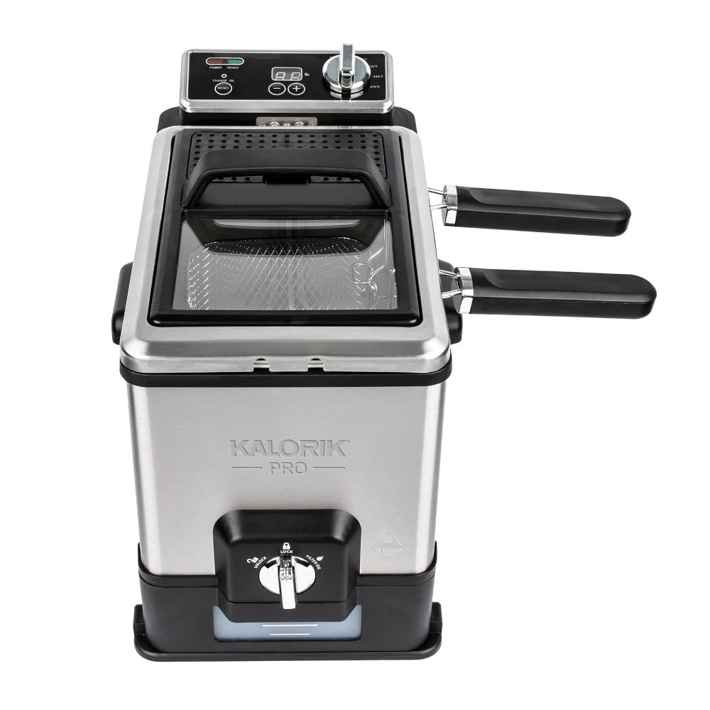 KALORIK KPROFT42777 Pro 4.2 Quart Triple-Basket Deep Fryer with Oil Filtration