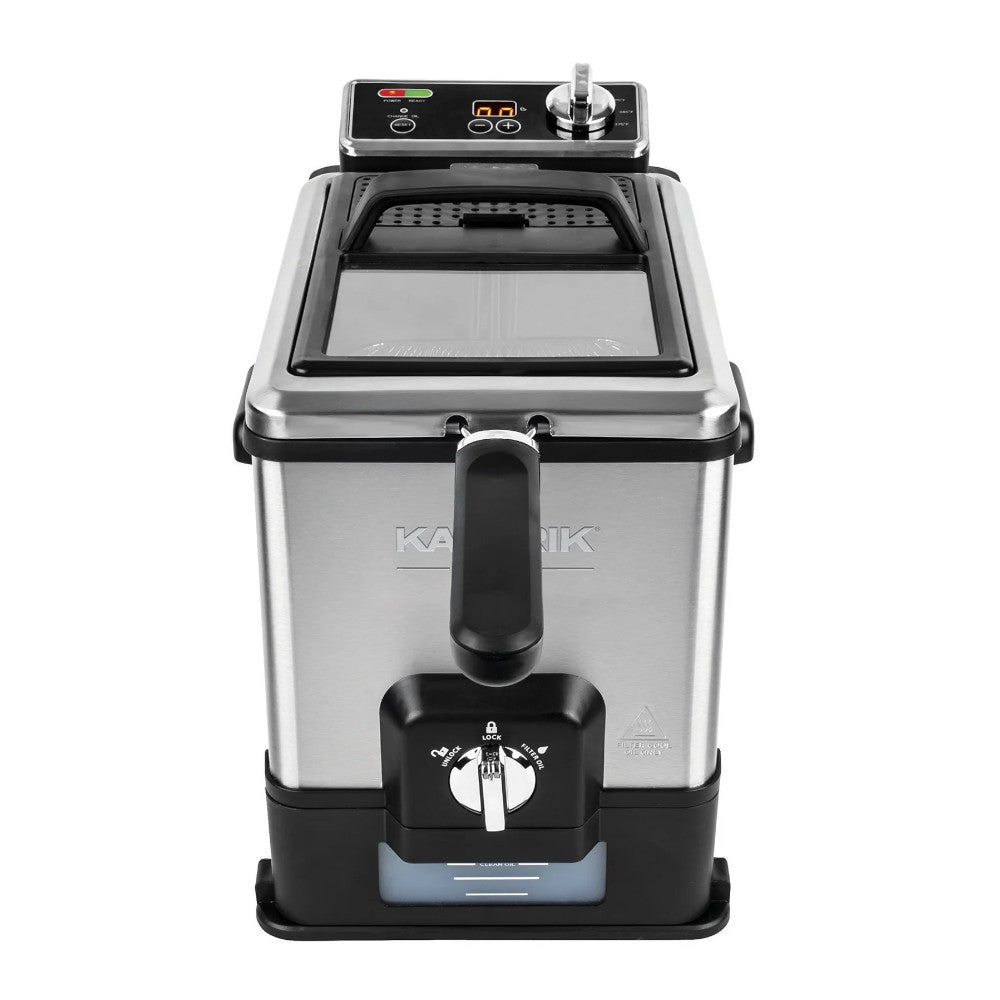 KALORIK KPROFT42777 Pro 4.2 Quart Triple-Basket Deep Fryer with Oil Filtration