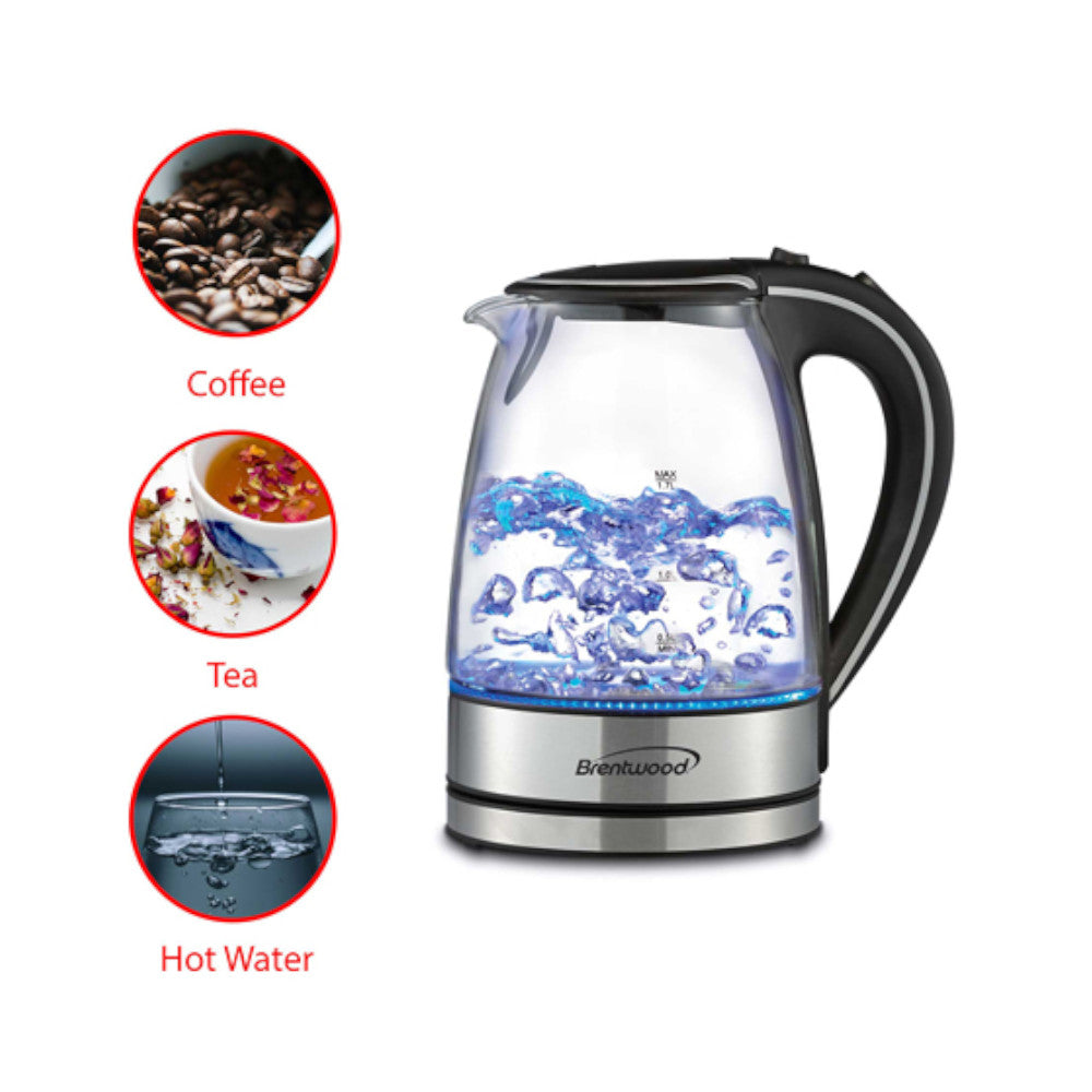 Brentwood KT-1900BK 1.8Qt Glass Kettle
