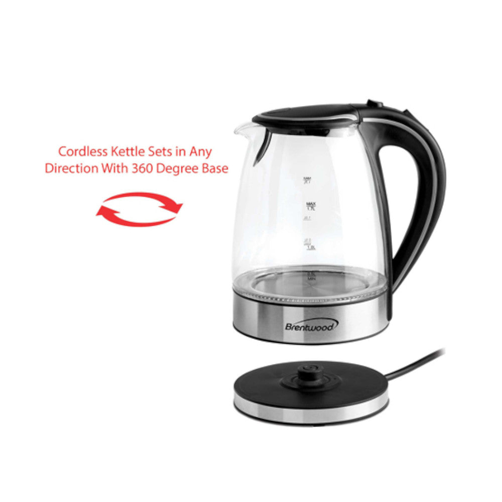 Brentwood KT-1900BK 1.8Qt Glass Kettle