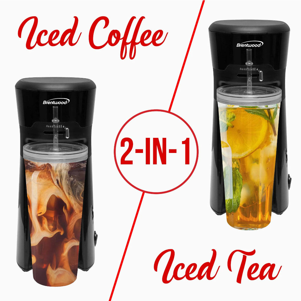 BRENTWOOD KT-2121BK Single Serve Iced Coffee & Tea Maker