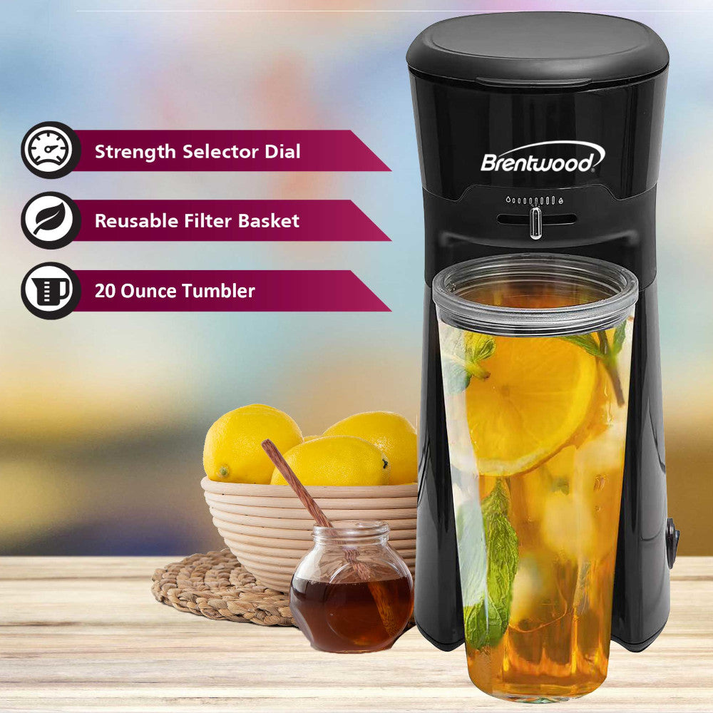BRENTWOOD KT-2121BK Single Serve Iced Coffee & Tea Maker